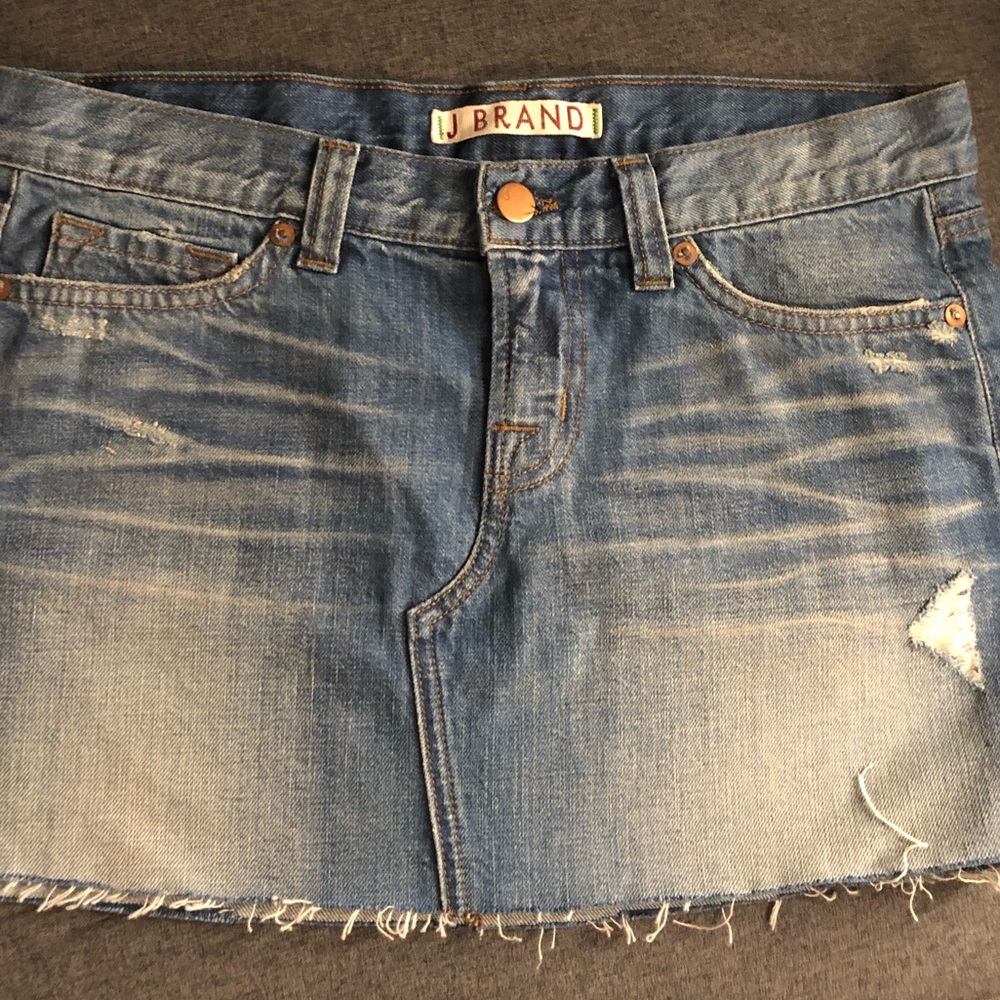 J brand outsider jean raw hem skirt